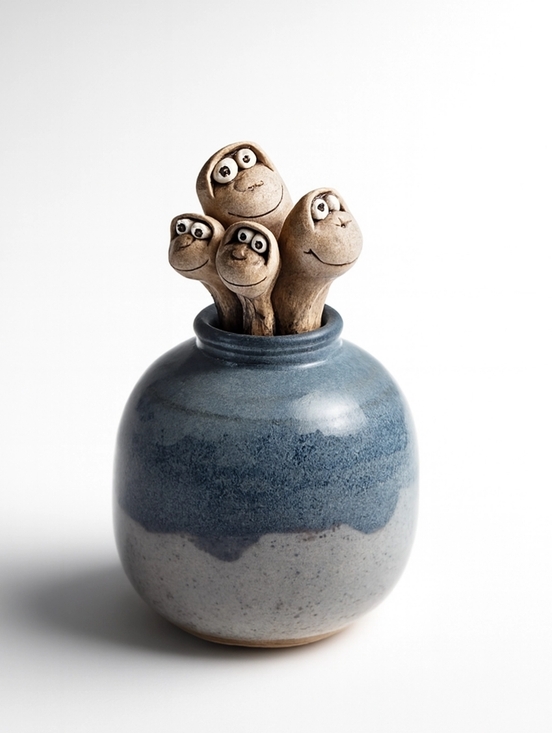 Wild Earth Other - Wild Earth Creep Family Mom, Dad & Kids In Ceramic Vase Novelty Stamped Adorable